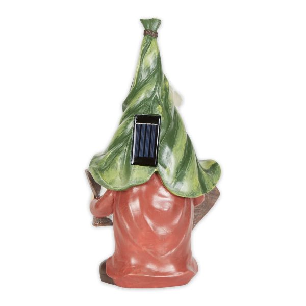 Garden Gnome Glowing Welcome Sign Solar Statue - Image 2