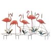 Multi Flamingo Garden Stake
