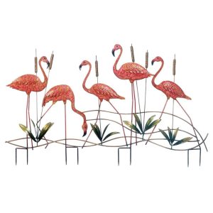 Multi Flamingo Garden Stake