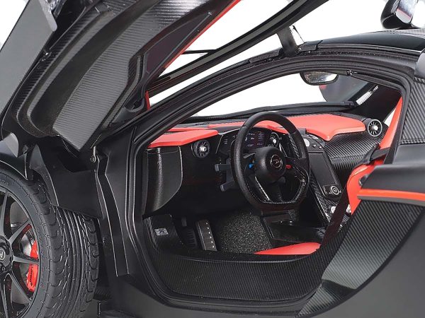 Mclaren P1 Matt Black with Red Accents 1/12 Model Car by Autoart - Image 5