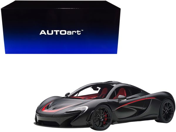 Mclaren P1 Matt Black with Red Accents 1/12 Model Car by Autoart - Image 3