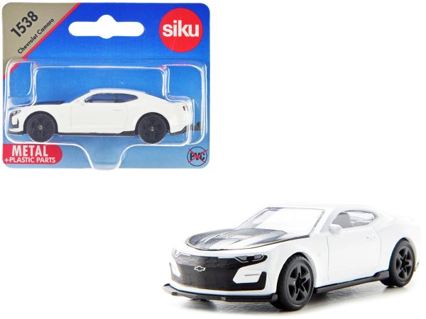 Chevrolet Camaro White with Black Hood Diecast Model Car by Siku - Image 5
