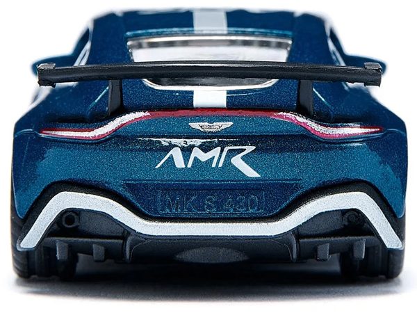 Aston Martin Vantage GT4 Blue Metallic with White Stripes Diecast Model Car by Siku - Image 3