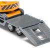 Truck with Low Loader Trailer and Excavator Yellow Diecast Model by Siku - Image 3
