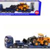 MAN Truck Blue Metallic with Low Loader Trailer and JCB 457 Wheel Loader Yellow 1/87 (HO) Diecast Model by Siku - Image 5