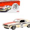 1969 Chevrolet Camaro RS #18 White with Red and Black Stripes (Raced Version) "Pro Touring - Texaco" Limited Edition to 498 pieces Worldwide 1/18 Diecast Model Car by GMP - Image 5