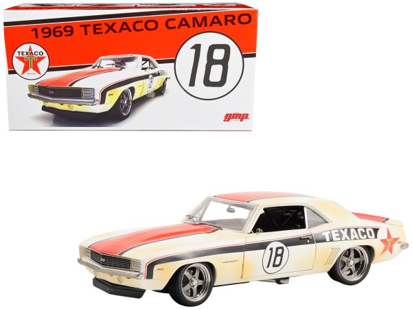 1969 Chevrolet Camaro RS #18 White with Red and Black Stripes (Raced Version) "Pro Touring - Texaco" Limited Edition to 498 pieces Worldwide 1/18 Diecast Model Car by GMP - Image 5