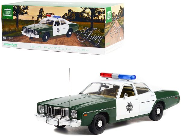1975 Plymouth Fury Green and White "Capitol City Police" 1/18 Diecast Model Car by Greenlight - Image 2