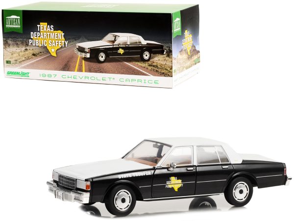 1987 Chevrolet Caprice Police Black and White "Texas Department of Public Safety - State Trooper" "Artisan Collection" 1/18 Diecast Model Car by Greenlight - Image 2