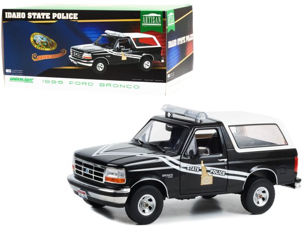 1996 Ford Bronco Black and White "Idaho State Police" "Artisan Collection" 1/18 Diecast Model Car by Greenlight - Image 2