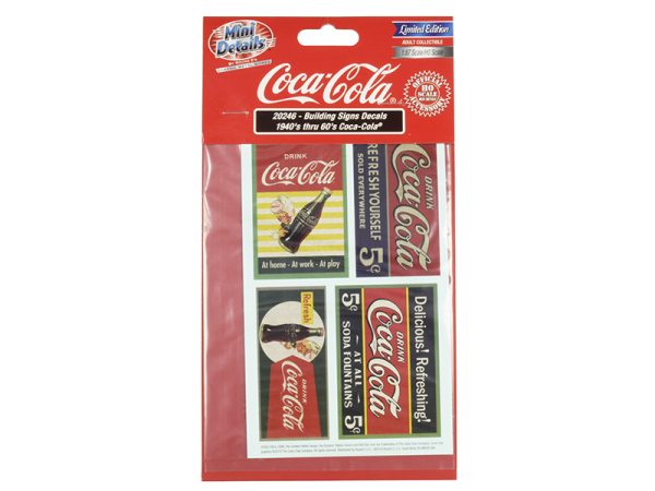 1940's Thru 1960's "Coca-Cola" Building Signs Decals for 1/87 (HO) Scale Models by Classic Metal Works