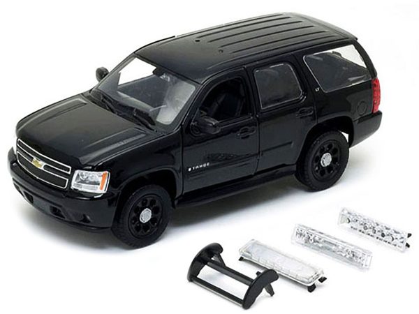 2008 Chevrolet Tahoe Unmarked Police Car Black 1/24 Diecast Model Car by Welly - Image 2