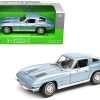 1963 Chevrolet Corvette Light Blue Metallic 1/24-1/27 Diecast Model Car by Welly