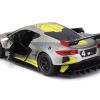2020 Chevrolet Corvette C8.R #4 Silver Metallic with Yellow Stripes "Race" Series 1/24 Diecast Model Car by Bburago