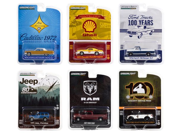 "Anniversary Collection" Set of 6 pieces Series 14 1/64 Diecast Model Cars by Greenlight