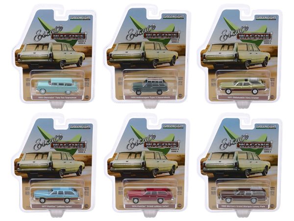 "Estate Wagons" 6 piece Set Series 4 1/64 Diecast Model Cars by Greenlight