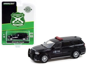 2018 Dodge Durango Police Car Matt Black "Carabineros de Chile" "Hobby Exclusive" 1/64 Diecast Model Car by Greenlight