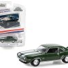 1969 Chevrolet Camaro Z/28 Green Metallic with White Stripes USPS (United States Postal Service) "2022 Pony Car Stamp Collection by Artist Tom Fritz" "Hobby Exclusive" Series 1/64 Diecast Model Car by Greenlight - Image 2