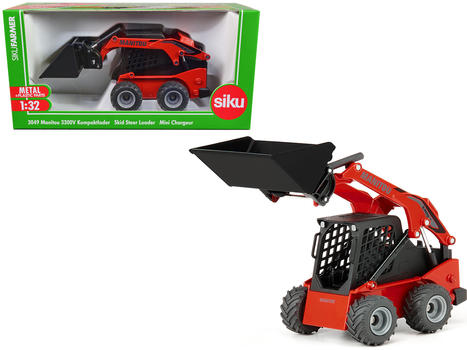 Manitou 3300V Skid Steer Loader Red 1/32 Diecast Model by Siku - Image 3