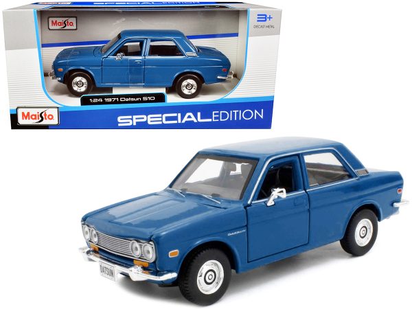 1971 Datsun 510 Blue "Special Edition" 1/24 Diecast Model Car by Maisto - Image 3
