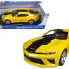 2016 Chevrolet Camaro SS Yellow 1/18 Diecast Model Car by Maisto