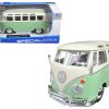Volkswagen Van Samba Bus Green and Cream 1/25 Diecast Model by Maisto