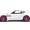 2020 Toyota Supra White Metallic with Pink Wheels "Pink Slips" Series 1/32 Diecast Model Car by Jada - Image 2