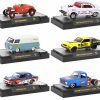 "Auto-Thentics" 6 piece Set Release 82 IN DISPLAY CASES Limited Edition 1/64 Diecast Model Cars by M2 Machines
