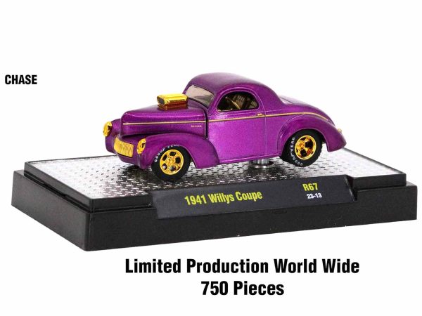 "Auto Meets" Set of 6 Cars IN DISPLAY CASES Release 67 Limited Edition 1/64 Diecast Model Cars by M2 Machines - Image 2