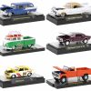 "Auto Meets" Set of 6 Cars IN DISPLAY CASES Release 72 Limited Edition 1/64 Diecast Model Cars by M2 Machines