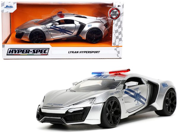 Lykan Hypersport Police Silver with Blue Stripes "Highway Patrol" "Hyper-Spec" Series 1/24 Diecast Model Car by Jada