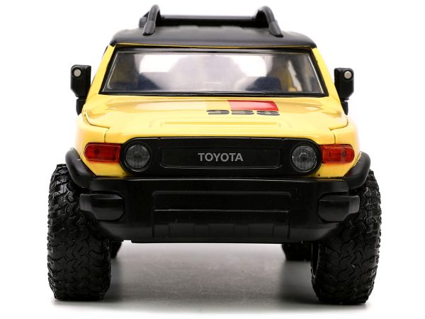 Toyota FJ Cruiser #938 Cream with Matt Black Top with Roof Rack and Stripes "KC Hilites" with Extra Wheels "Just Trucks" Series 1/24 Diecast Model Car by Jada - Image 3