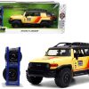Toyota FJ Cruiser #938 Cream with Matt Black Top with Roof Rack and Stripes "KC Hilites" with Extra Wheels "Just Trucks" Series 1/24 Diecast Model Car by Jada - Image 5