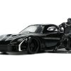 1995 Mazda RX-7 RHD (Right Hand Drive) Black and Black Panther Diecast Figure "The Avengers" "Hollywood Rides" Series 1/32 Diecast Model Car by Jada - Image 2