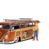 Volkswagen T1 Bus Brown with Graphics "Sheriff Woody" and Woody Diecast Figure and Surfboard "Toy Story" (1995) Movie "Hollywood Rides" Series 1/24 Diecast Model Car by Jada - Image 3
