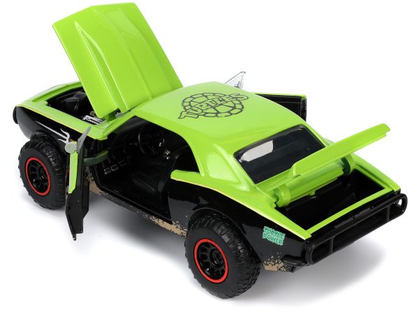 1967 Chevrolet Camaro Offroad Bright Green and Matt Black (Dirty Version) and Raphael Diecast Figure "Teenage Mutant Ninja Turtles" "Hollywood Rides" Series 1/24 Diecast Model Car by Jada - Image 3