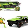 1967 Chevrolet Camaro Offroad Bright Green and Matt Black (Dirty Version) and Raphael Diecast Figure "Teenage Mutant Ninja Turtles" "Hollywood Rides" Series 1/24 Diecast Model Car by Jada - Image 5