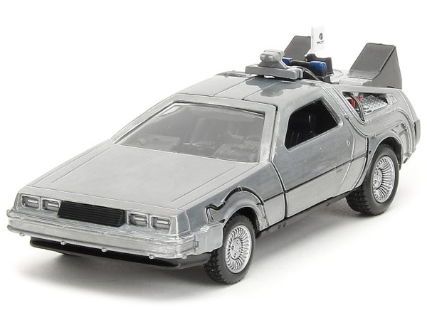 "Back to the Future" Delorean Set of 3 pieces "Hollywood Rides" Series 1/32 Diecast Model Car by Jada - Image 3