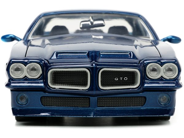 1971 Pontiac GTO Dark Blue Metallic "Bigtime Muscle" Series 1/24 Diecast Model Car by Jada - Image 4