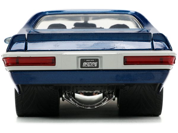 1971 Pontiac GTO Dark Blue Metallic "Bigtime Muscle" Series 1/24 Diecast Model Car by Jada - Image 2