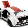 1974 Mazda RX-3 White with Red Stripe and Graphics and Saitama Diecast Figure "One Punch Man" (2015-2019) TV Series 1/24 Diecast Model Car by Jada - Image 4