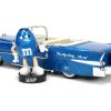 1956 Cadillac Eldorado Convertible Blue Metallic with Cream Interior "Stay Classy" and Blue M&M Diecast Figure "M&M's" "Hollywood Rides" Series 1/24 Diecast Model Car by Jada - Image 4