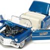 1956 Cadillac Eldorado Convertible Blue Metallic with Cream Interior "Stay Classy" and Blue M&M Diecast Figure "M&M's" "Hollywood Rides" Series 1/24 Diecast Model Car by Jada - Image 3