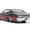 1967 Chevrolet Impala SS Gray and Burgundy with Burgundy Interior "Bigtime Muscle" Series 1/24 Diecast Model Car by Jada - Image 2