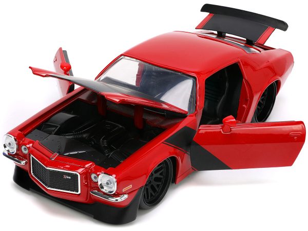 1971 Chevrolet Camaro Z/28 Red with Matt Black Stripes "Bigtime Muscle" Series 1/24 Diecast Model Car by Jada - Image 4