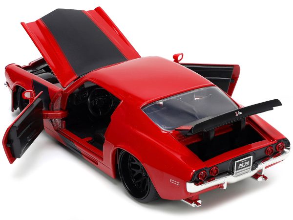 1971 Chevrolet Camaro Z/28 Red with Matt Black Stripes "Bigtime Muscle" Series 1/24 Diecast Model Car by Jada - Image 3