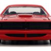 1973 Plymouth Barracuda Red with Black Stripes "Bigtime Muscle" Series 1/24 Diecast Model Car by Jada - Image 4