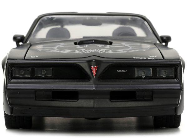 1977 Pontiac Firebird T/A Trans Am Matt Black with Bird Graphic on Hood "Bigtime Muscle" Series 1/24 Diecast Model Car by Jada - Image 3