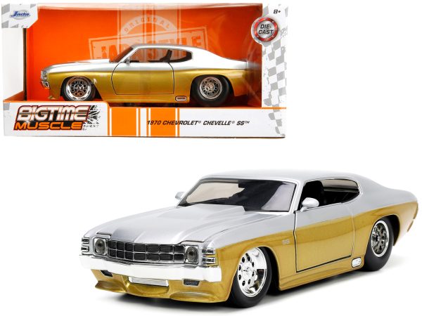 1970 Chevrolet Chevelle SS Gold and Silver Metallic "Bigtime Muscle" 1/24 Diecast Model Car by Jada - Image 5