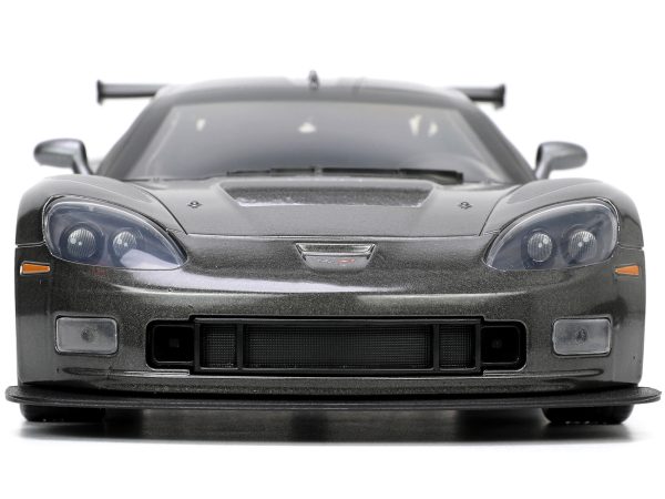 2005 Chevrolet Corvette C6-R Dark Gray Metallic "Corvette Racing" "Bigtime Muscle" Series 1/24 Diecast Model Car by Jada - Image 4
